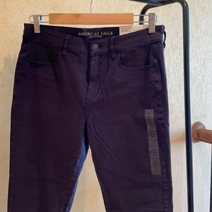 American Eagle Jeans. Brand new. Super super stretch. Hi-rise jegging. Dark blue